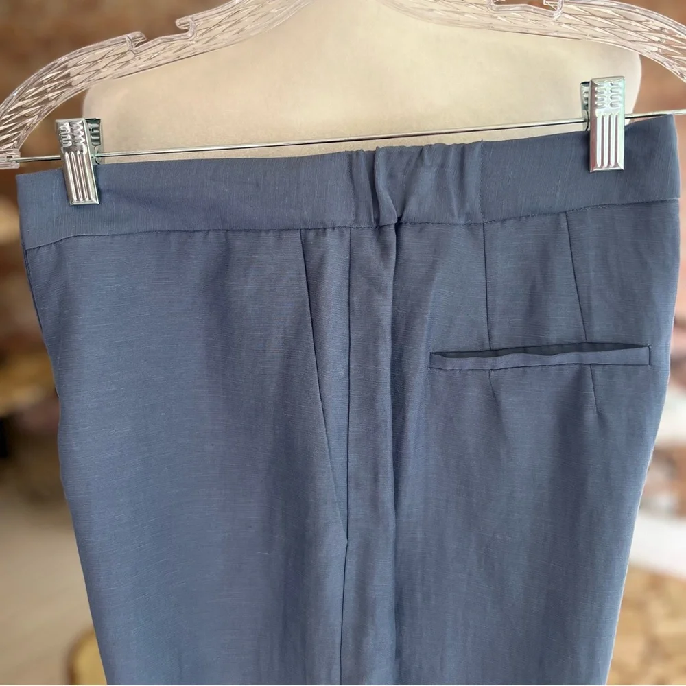 Babaton Aritzia Tahoma Blue Linen Blend Crop Pants Culottes S NWT Quiet Luxury